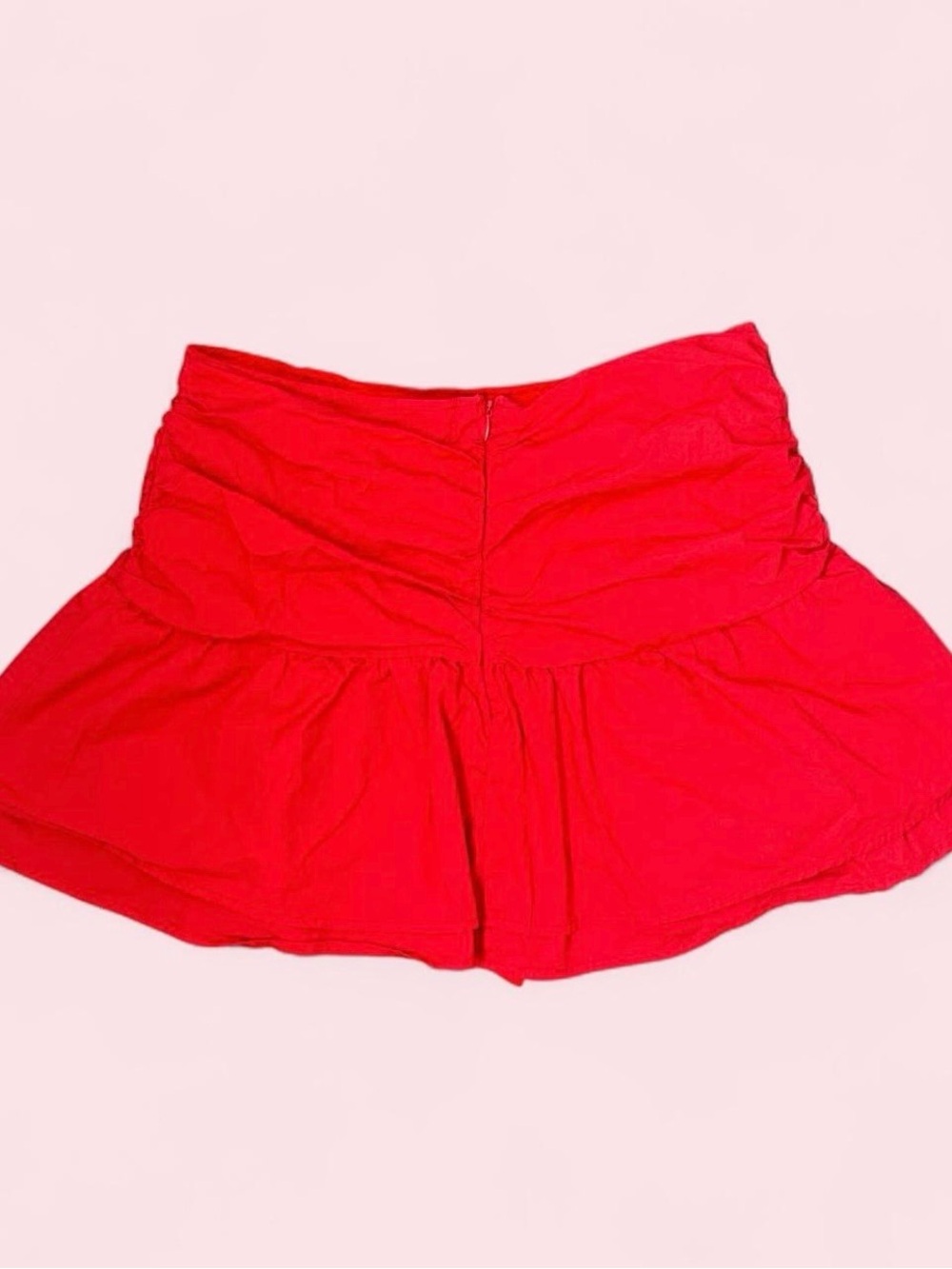 Bright Red Ruffle Skort with Drawstring Detail - Picture 2 of 5